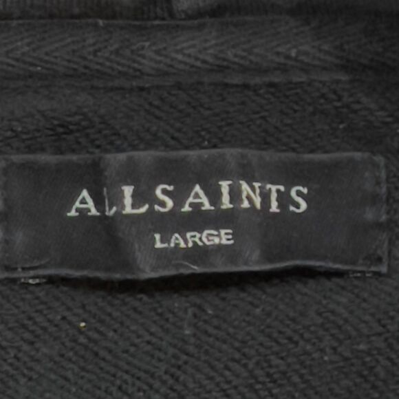 AllSaints Gold Embroidery 20 XXXX Black Heavy Duty Hoodie - Men's Large - Picture 3 of 6